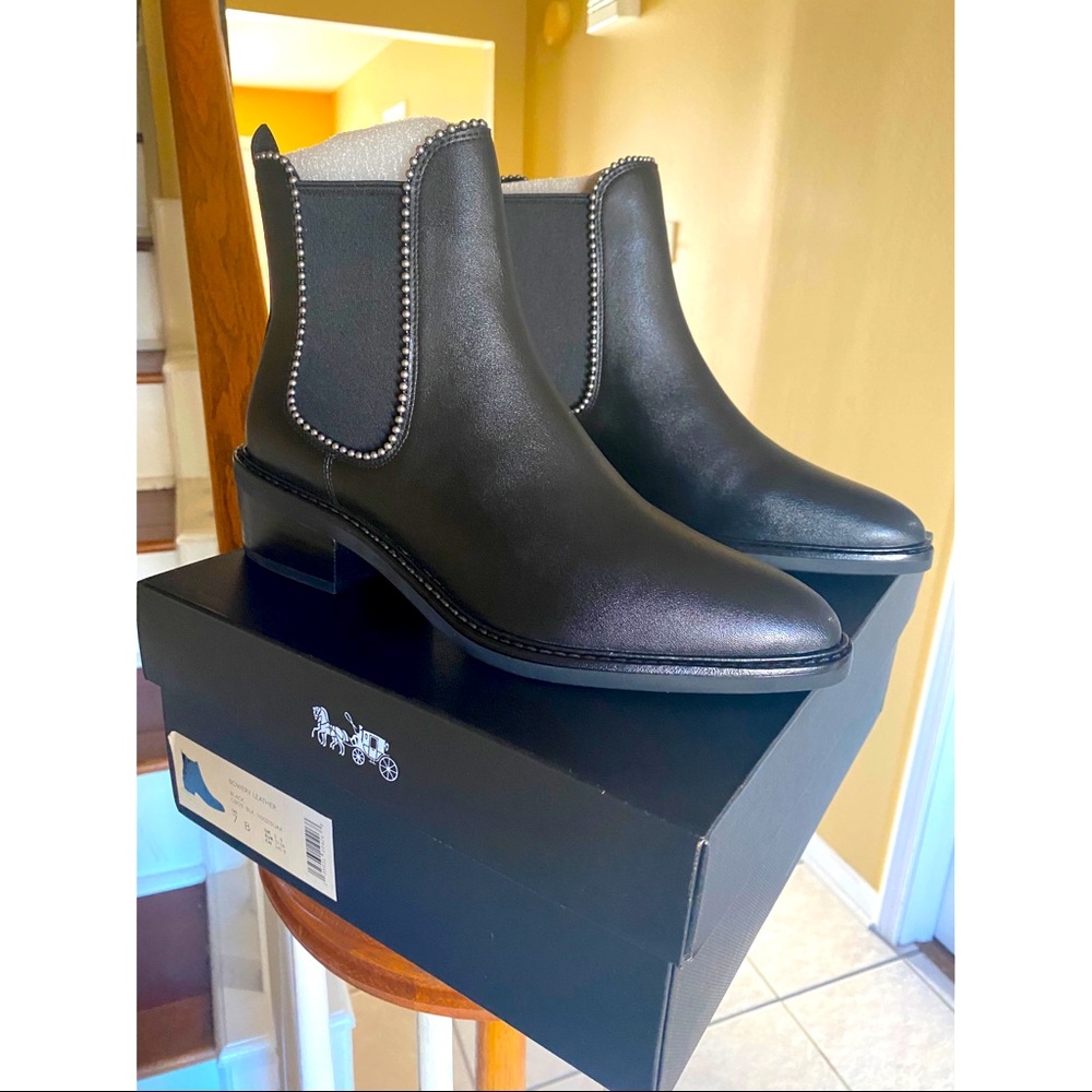 Black leather boots